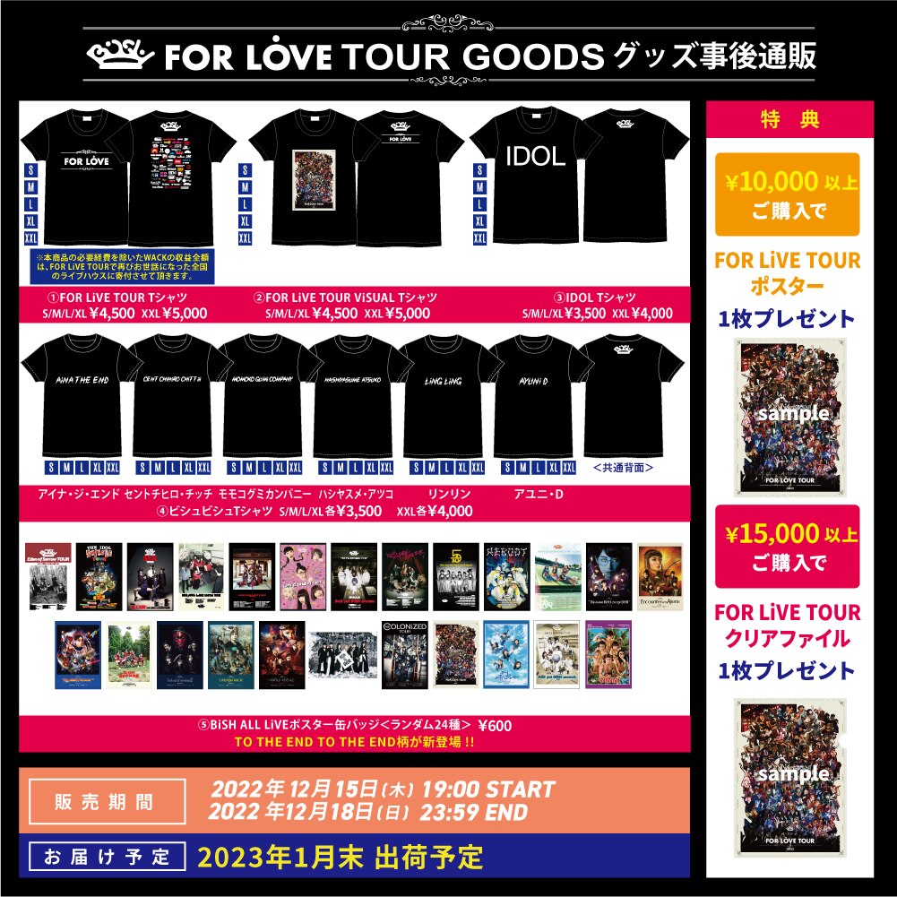 BiSH FOR LiVE TOUR フォーライブツアー Ｔシャツ Lサイズ - Tシャツ、シャツ