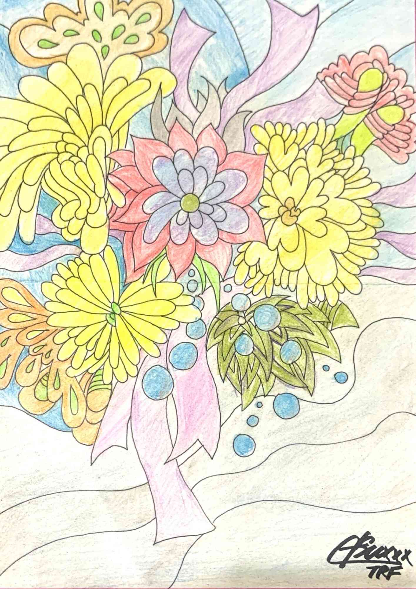 カラフルな花びら