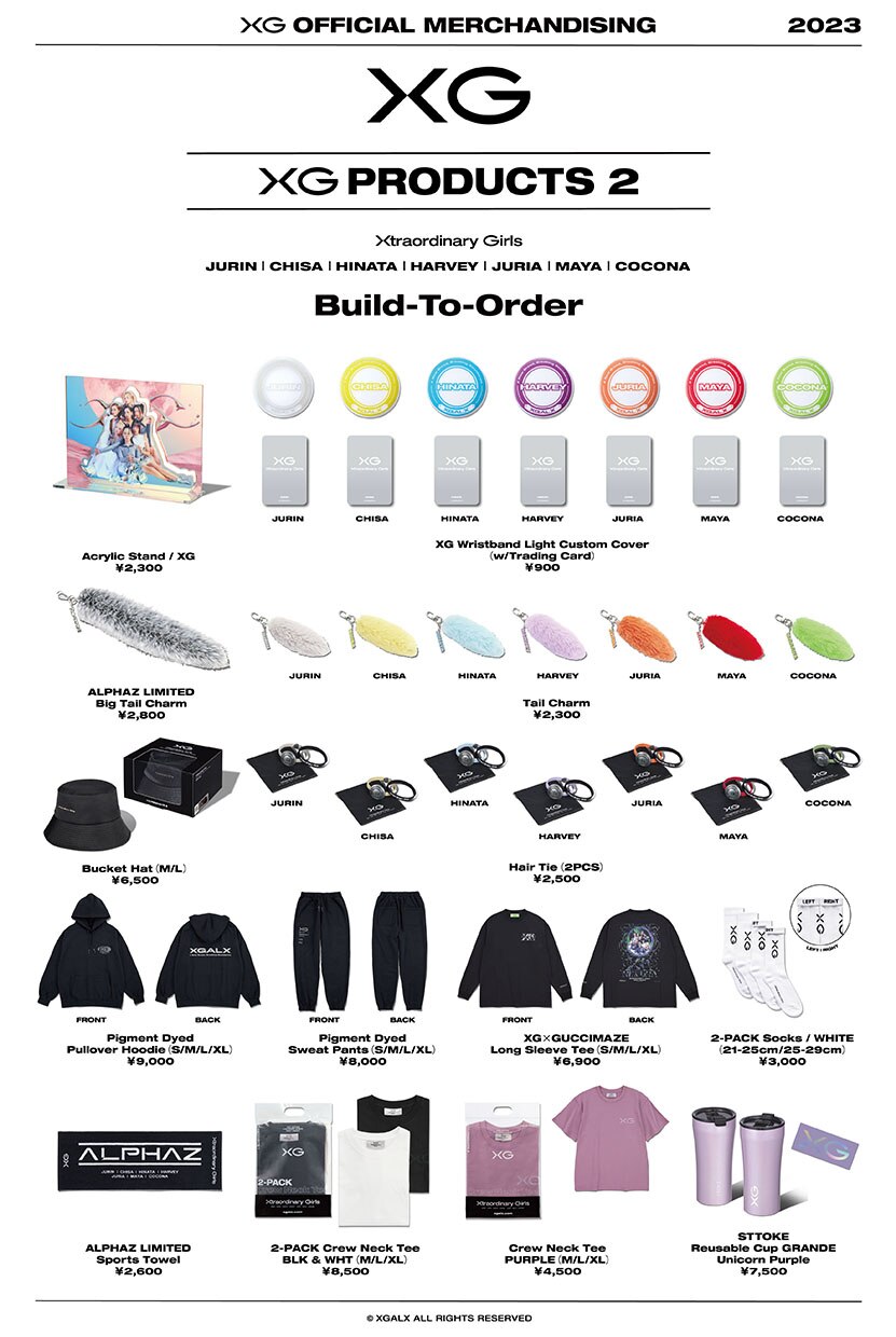 XG OFFICIAL MERCHANDISE “XG PRODUCTS 2” Build-To-Order! - NEWS 