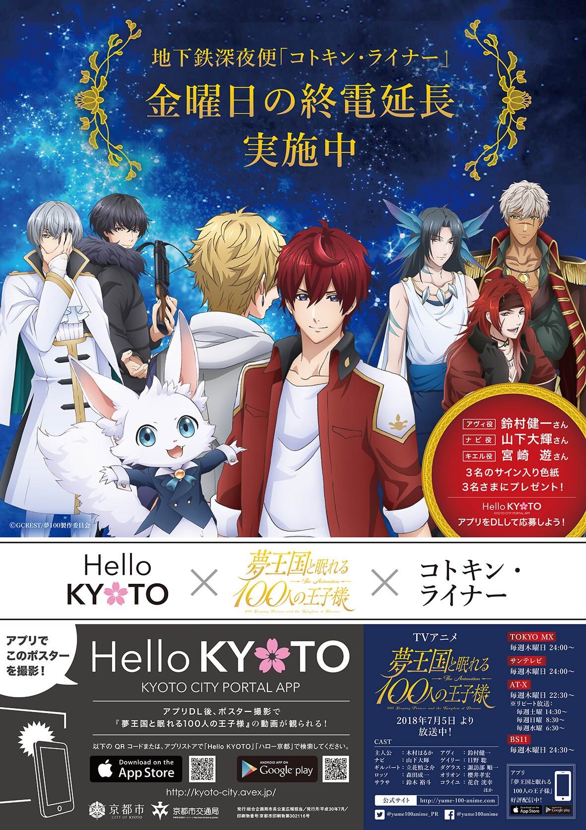 スマートフォン用公式アプリ Hello Kyoto とのコラボレーションが決定 京都でのポスターキャンペーンを実施します News Tvアニメ 夢王国と眠れる100人の王子様 公式サイト